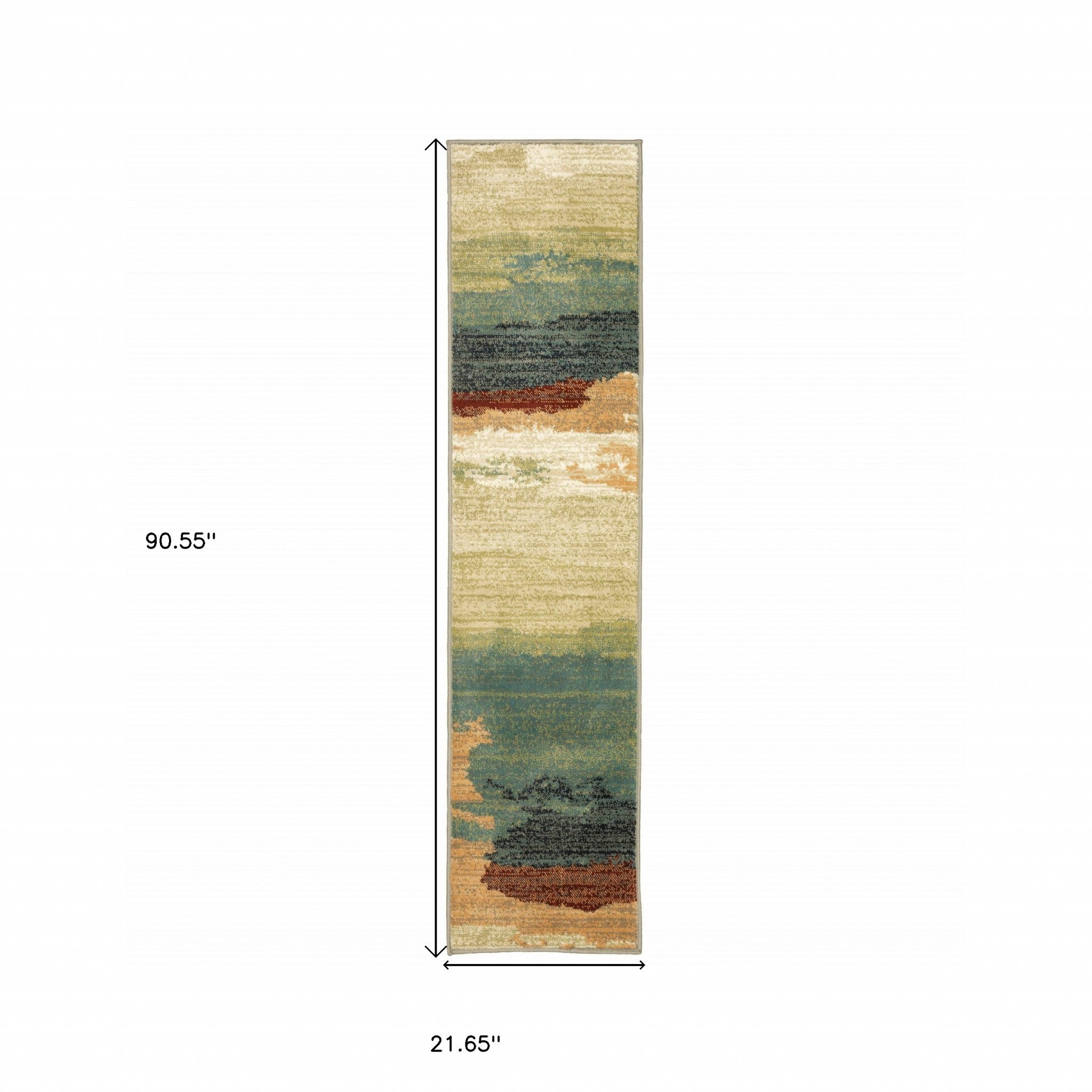 2’ X 8’ Modern Abstract  Indoor Runner Rug