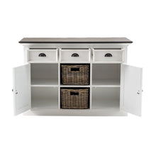Modern Farmhouse Brown And White Large Accent Cabinet