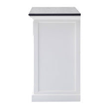 Modern Farmhouse Black And White Buffet Server With Sliding Doors