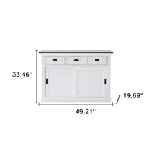 Modern Farmhouse Black And White Buffet Server With Sliding Doors