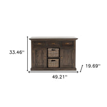 Modern Farmhouse Espresso Wash Large Accent Cabinet With Baskets