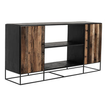 Modern Rustic Black And Natural Media Center Tv Stand