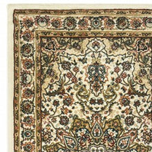 8' Ivory Beige Machine Woven Oriental Indoor Runner Rug