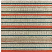 8' Grey Blue Geometric Indoor Outdoor Runner Rug