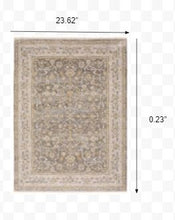 Beige Grey Machine Woven Oriental Indoor Arean Rug - 5' x 8'