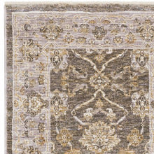 Beige Grey Machine Woven Oriental Indoor Arean Rug - 5' x 8'