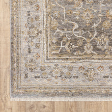 Beige Grey Machine Woven Oriental Indoor Arean Rug - 5' x 8'