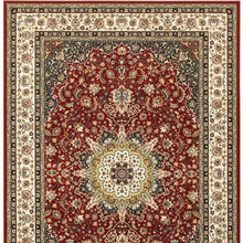 1' X 3' Red Ivory Machine Woven Oriental Indoor Area Rug