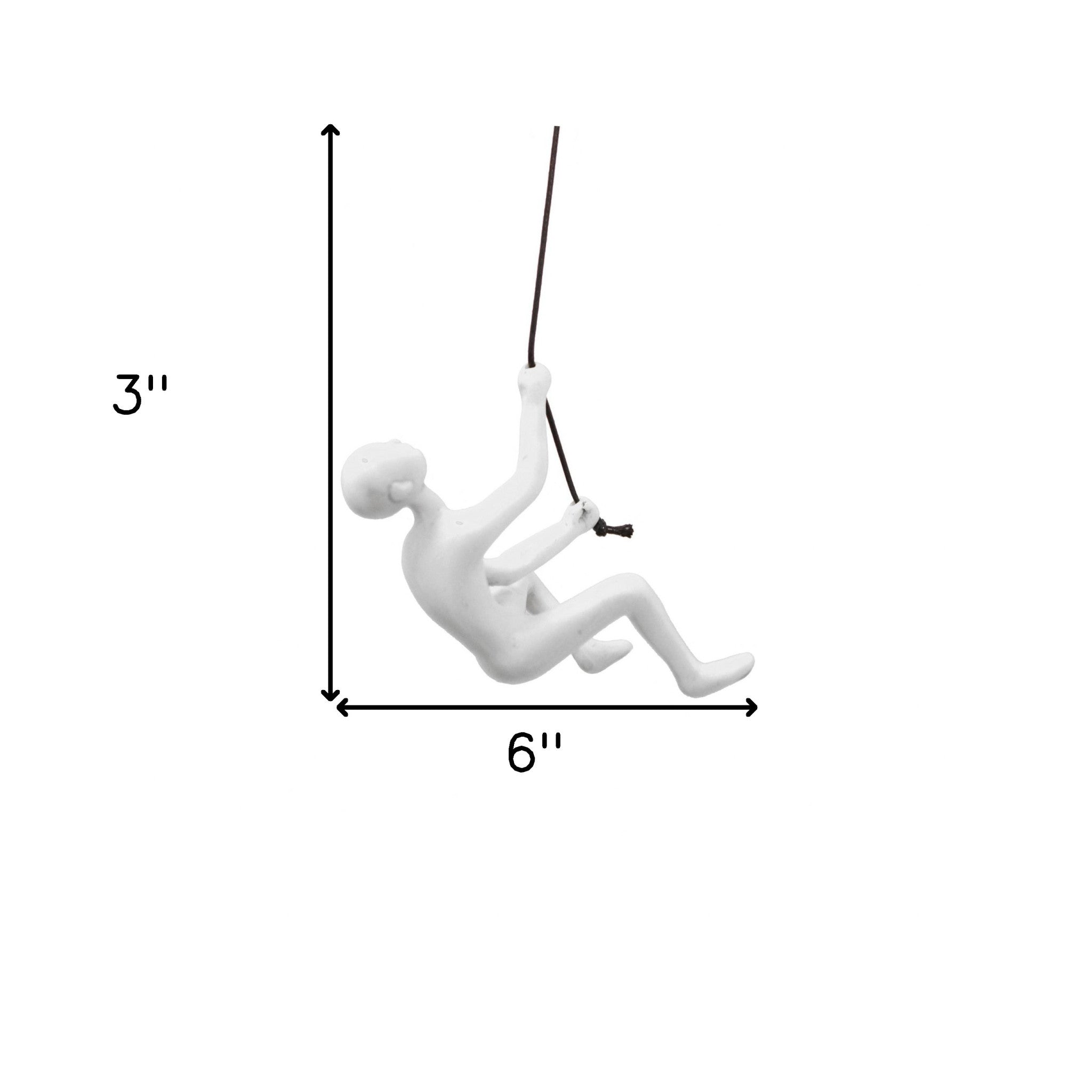 Arte de pared de hombre trepador único blanco de 6"