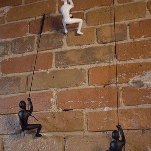6" White Unique Climbing Man Wall Art