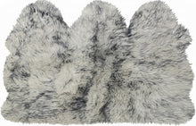 3' X 5' Gray Ombre Natural Sheepskin Area Rug