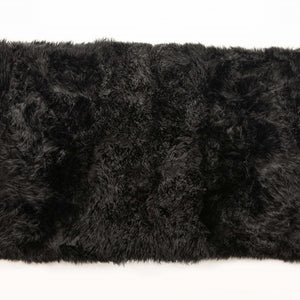3' X 5' Black Natural Rectangular Sheepskin Area Rug