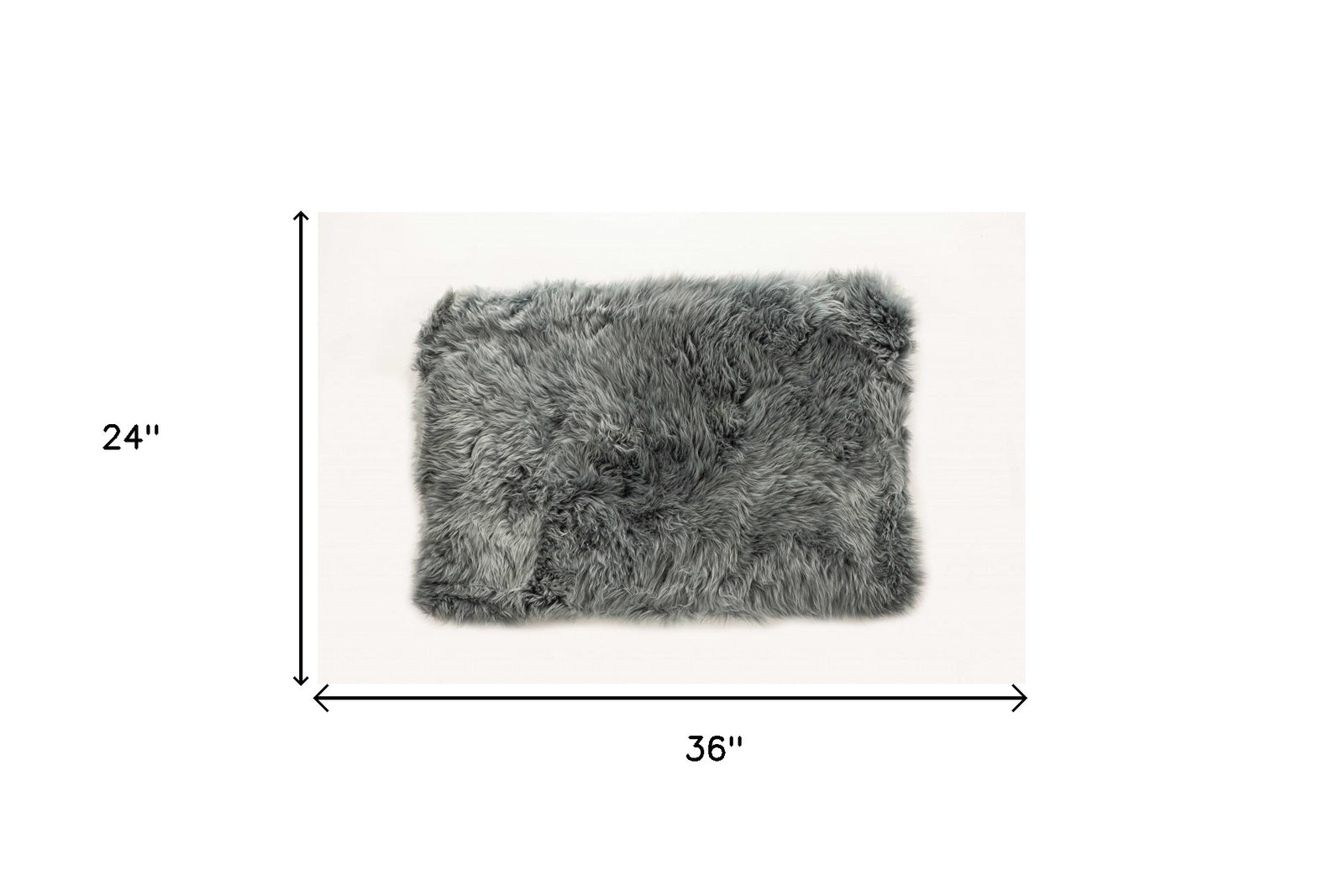 2' X 5' Gray Natural Rectangular Sheepskin Area Rug