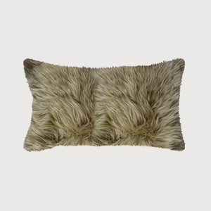 Taupe Natural Sheepskin Lumbar Pillow