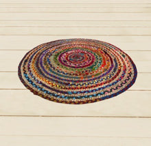 Rainbow Colors Jute Rag Braided Scatter Rug - 2' x 3'