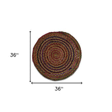 Rainbow Colors Jute Rag Braided Scatter Rug - 2' x 3'