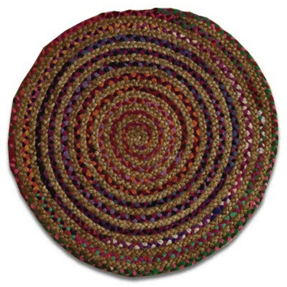 Rainbow Colors Jute Rag Braided Scatter Rug - 2' x 3'