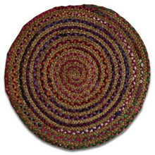 Rainbow Colors Jute Rag Braided Scatter Rug - 2' x 3'
