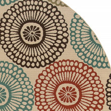 2’X8’ Beige And Blue Medallion Indoor Outdoor Runner Rug