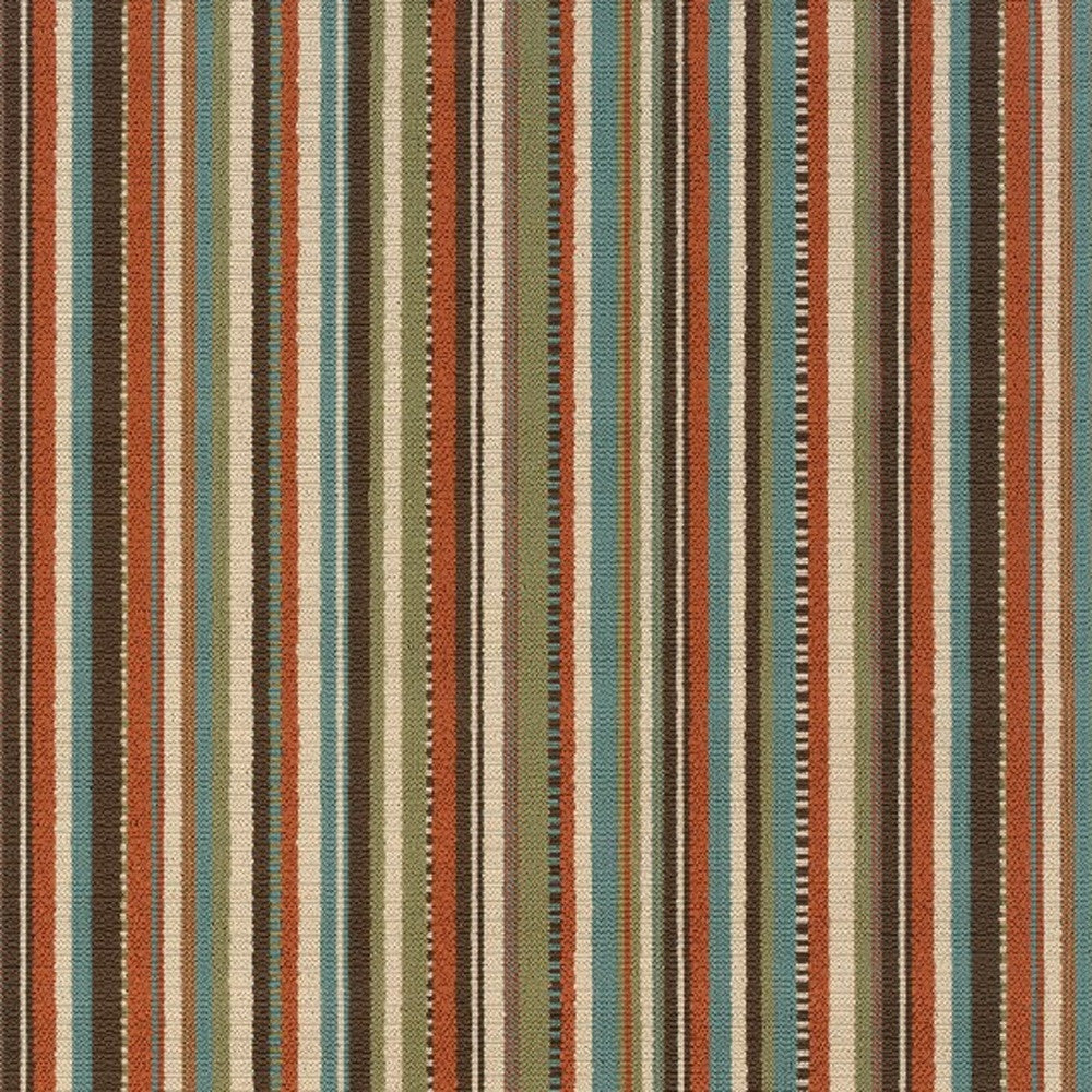 2’X8’ Green And Brown Striped Indoor Outdoor Runner Rug