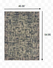Gray And Navy Abstract Runner Rug - 2’ x 8’
