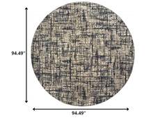 Gray And Navy Abstract Runner Rug - 2’ x 8’