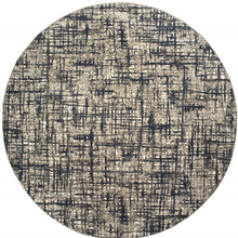 Gray And Navy Abstract Runner Rug - 2’ x 8’