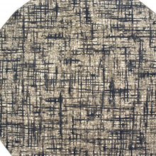 Gray And Navy Abstract Runner Rug - 2’ x 8’