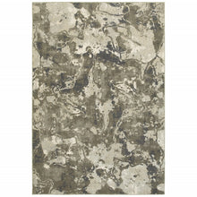 Gray And Ivory Abstract Spatter Area Rug - 4’ x 6’