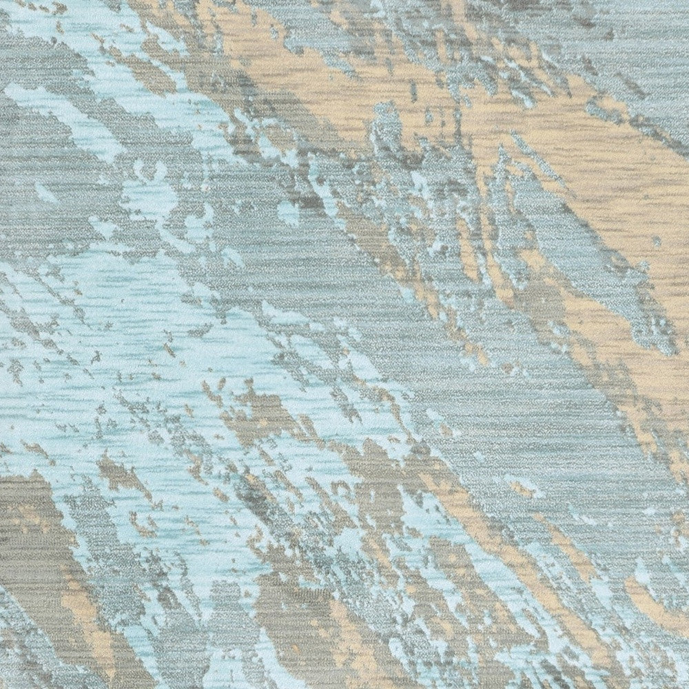 2’X3’ Blue And Gray Abstract Impasto Scatter Rug