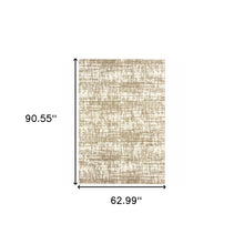 5’X8’ Ivory And Gray Abstract Strokes Area Rug