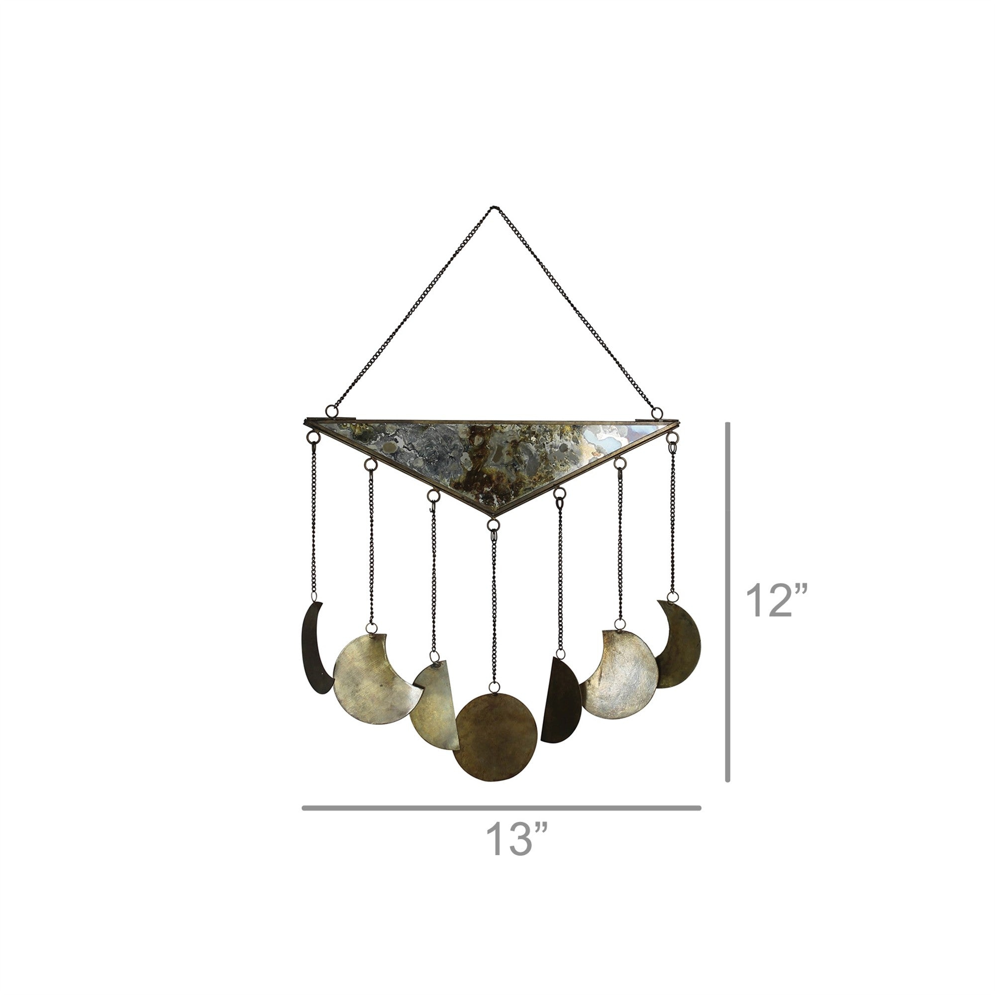 Colgante de pared de fase lunar de vidrio y metal
