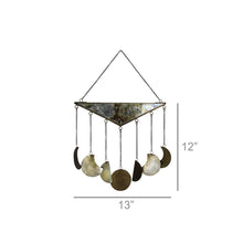 Colgante de pared de fase lunar de vidrio y metal