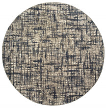 Gray And Navy Abstract Runner Rug - 2’ x 8’