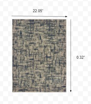 Gray And Navy Abstract Runner Rug - 2’ x 8’