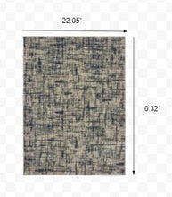 Gray And Navy Abstract Runner Rug - 2’ x 8’