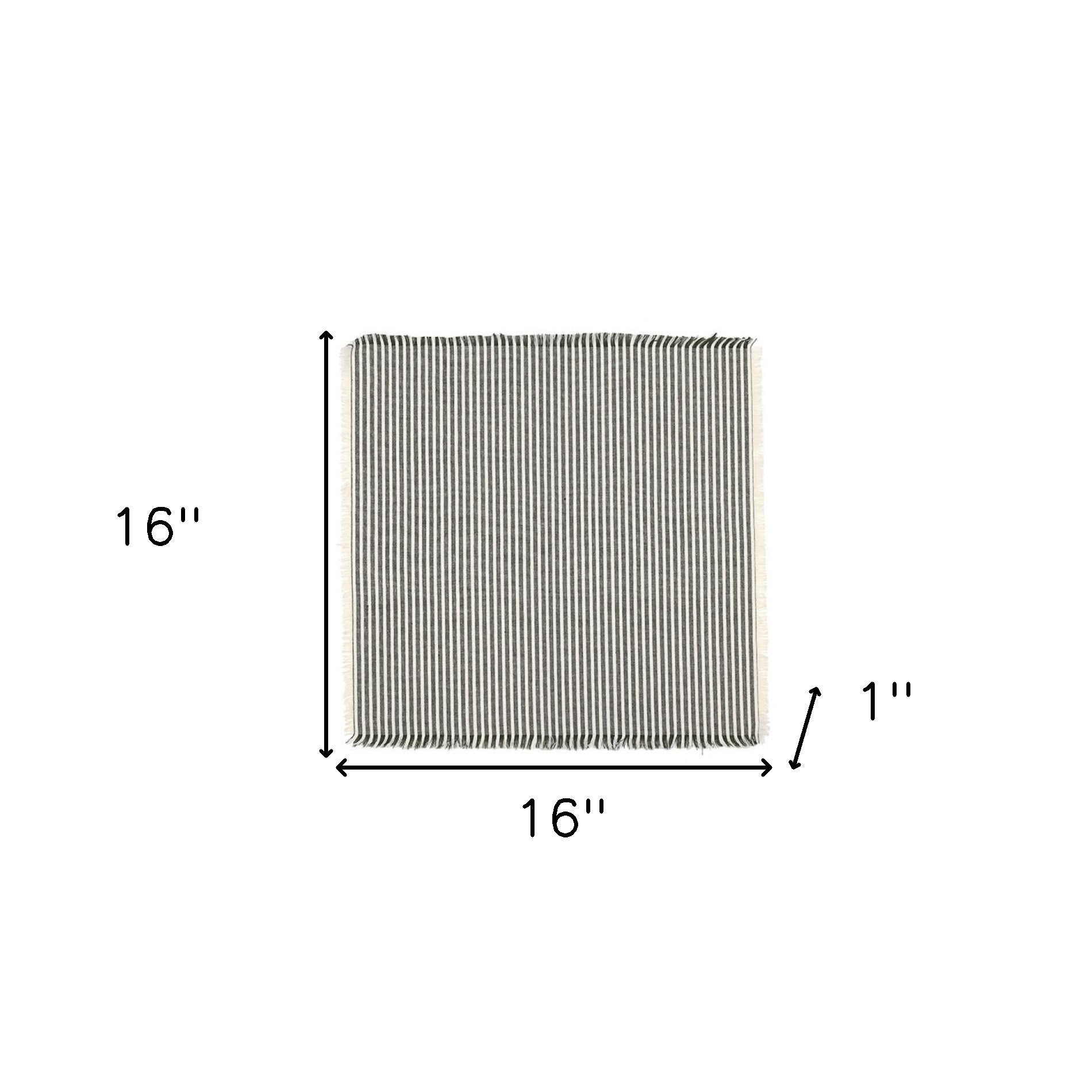 Set Of Eight Leaf Green Stripe Napkins