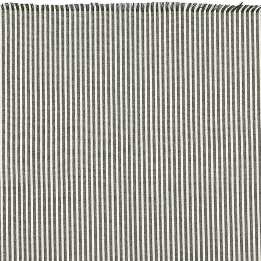 Set Of Eight Leaf Green Stripe Napkins