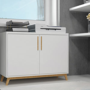 Modern White And Natural Two Door Buffet