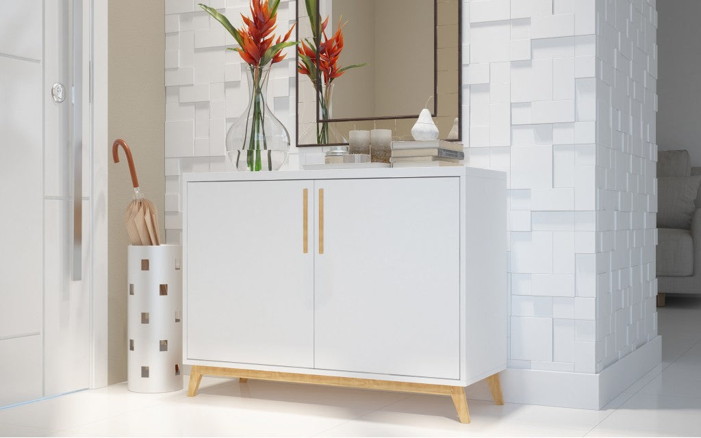 Modern White And Natural Two Door Buffet