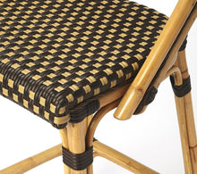 Dark Brown And Beige Rattan Bar Stool