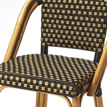 Dark Brown And Beige Rattan Bar Stool