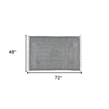 4’ X 6’ Sky Gray Distressed Medallion Area Rug