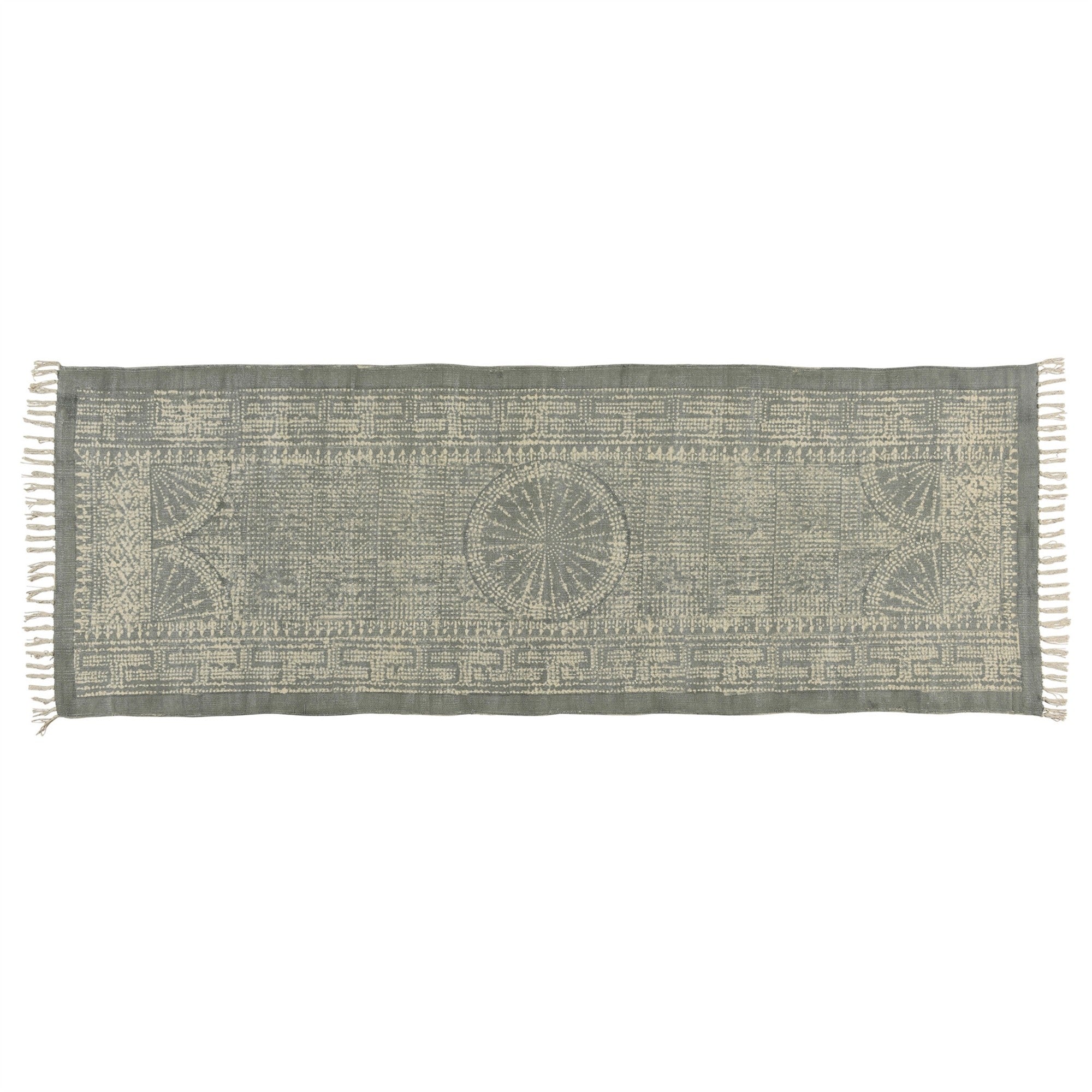 4’ X 6’ Sky Gray Distressed Medallion Area Rug