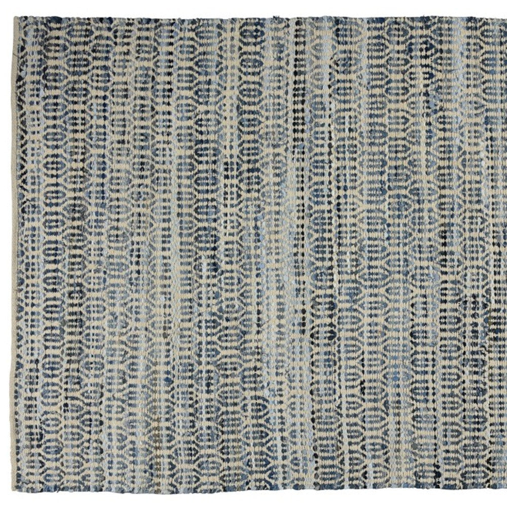 5’ X 8’ Blue And Gray Ogee Area Rug