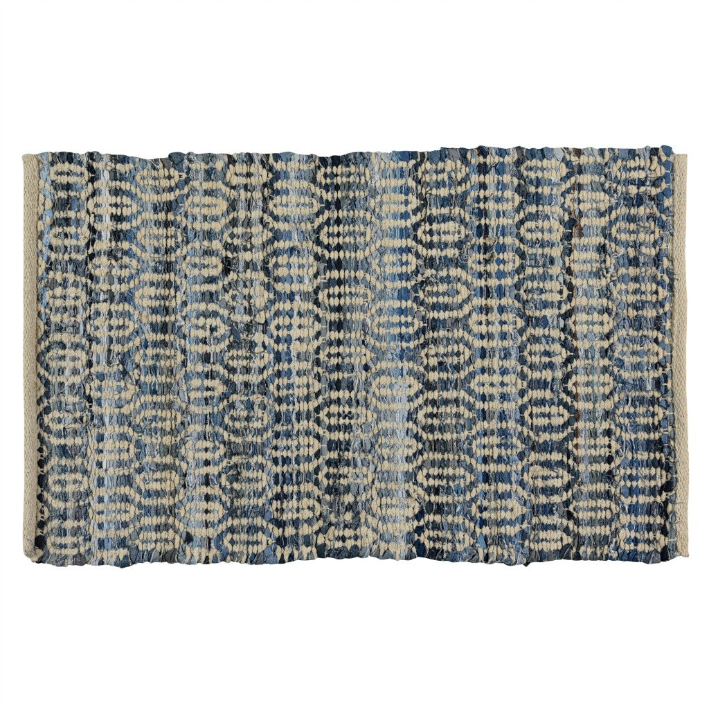 5’ X 8’ Blue And Gray Ogee Area Rug