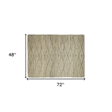 4’ X 6’ Beige Distressed Tribal Area Rug