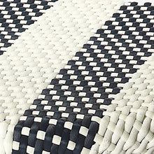 Midnight Blue And White Rattan Counter Stool