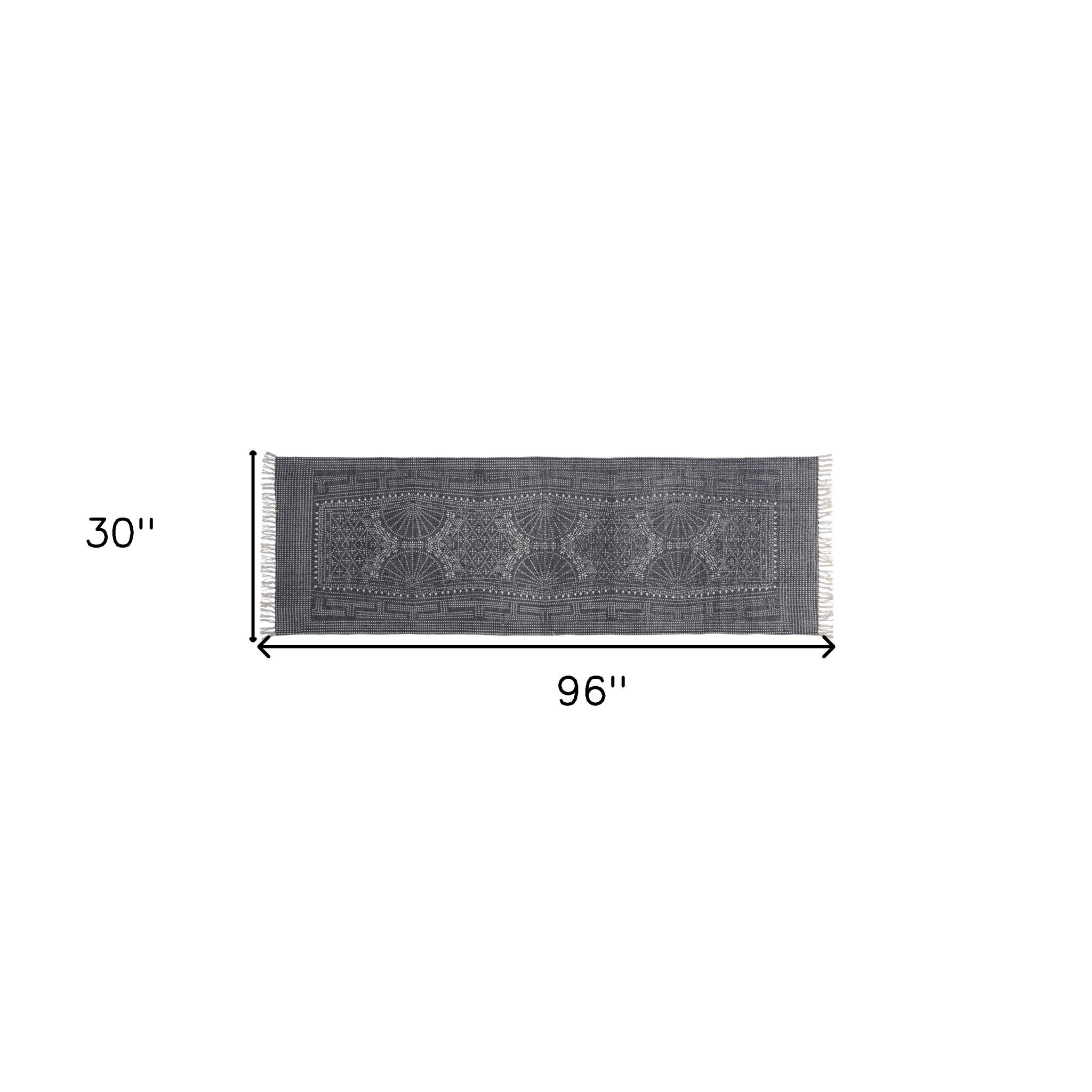 4’ X 6’ Blue And Ivory Batik Area Rug