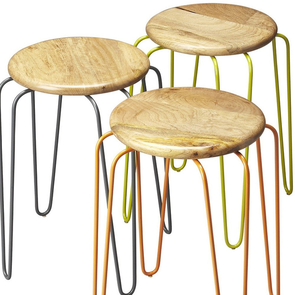 Stackable Iron Colored Stools